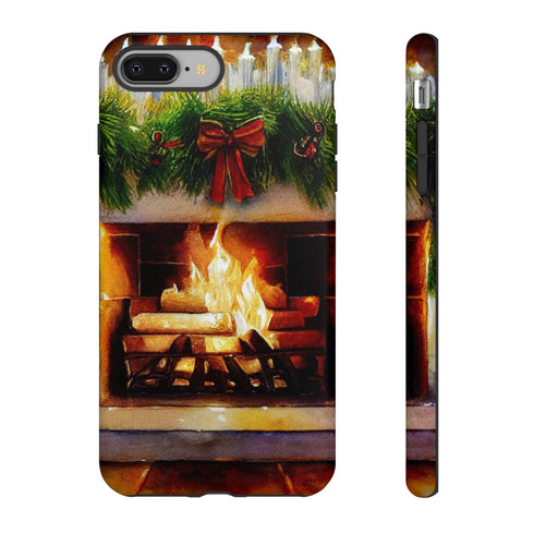 Candles on the Hearth Decorated for Christmas - Impact Resistant Phone Case iPhone 8 Plus Matte